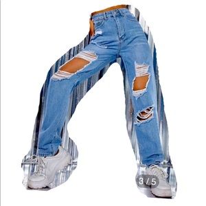 Shein Light blue destroyed  jeans XS